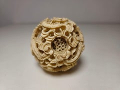 Bone Chinese Puzzle Ball with Stand