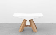 Bone Ductal, Stool in Oak and White Concrete, Ymer&Malta, France