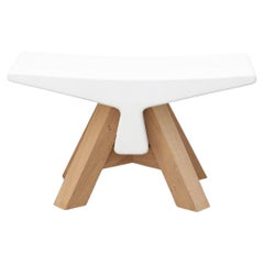 Bone Ductal, Stool in Oak and White Concrete, Ymer&Malta, France