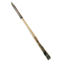 Stylo Plume Os avec incrustation d'or et pointe en or Swirl avec 14k