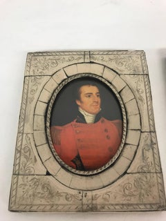 Bone Framed Miniature Aristocratic Portraits, Set of Four
