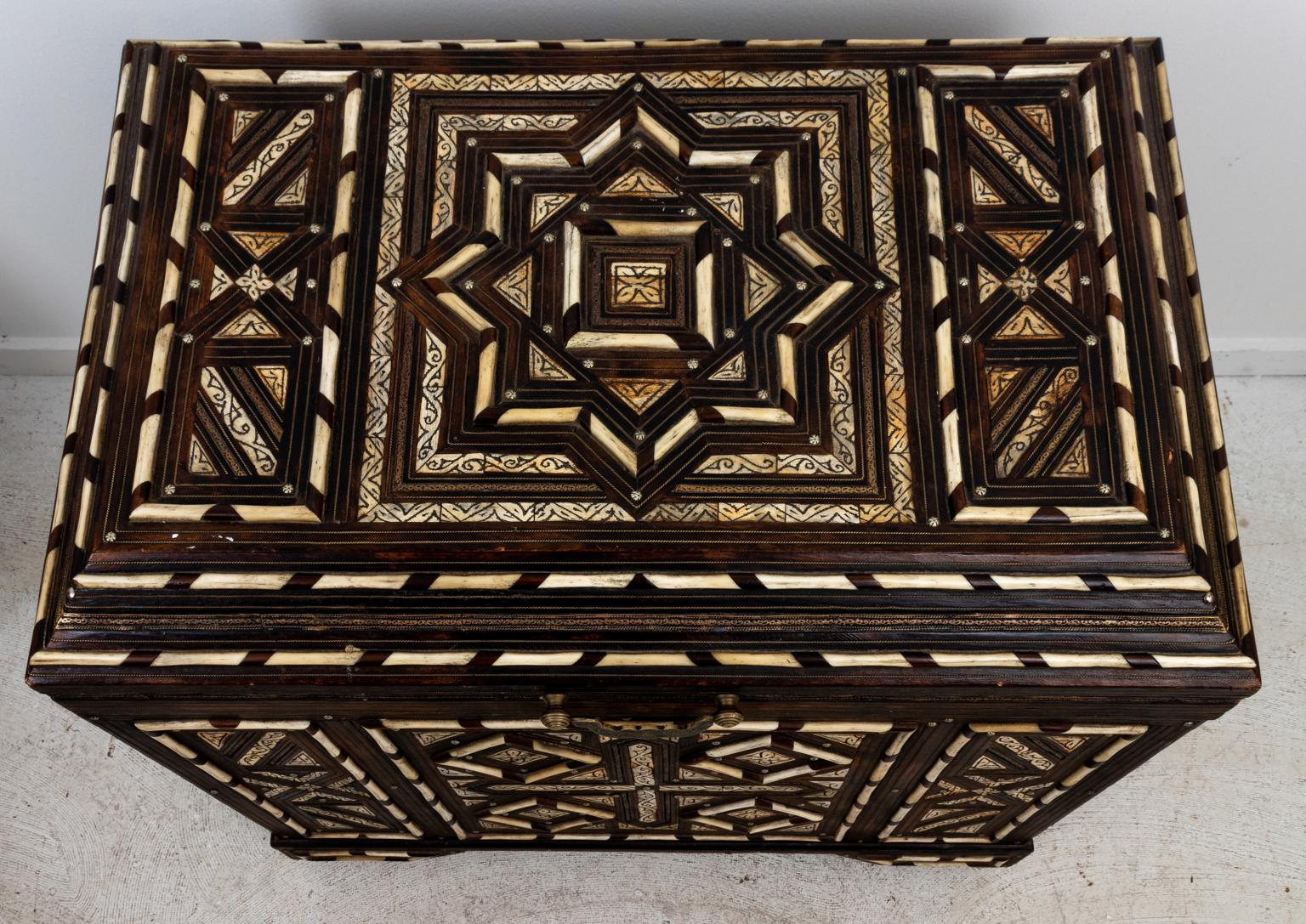 Anglo-Indian Bone Inlaid Anglo Indian Style Trunk