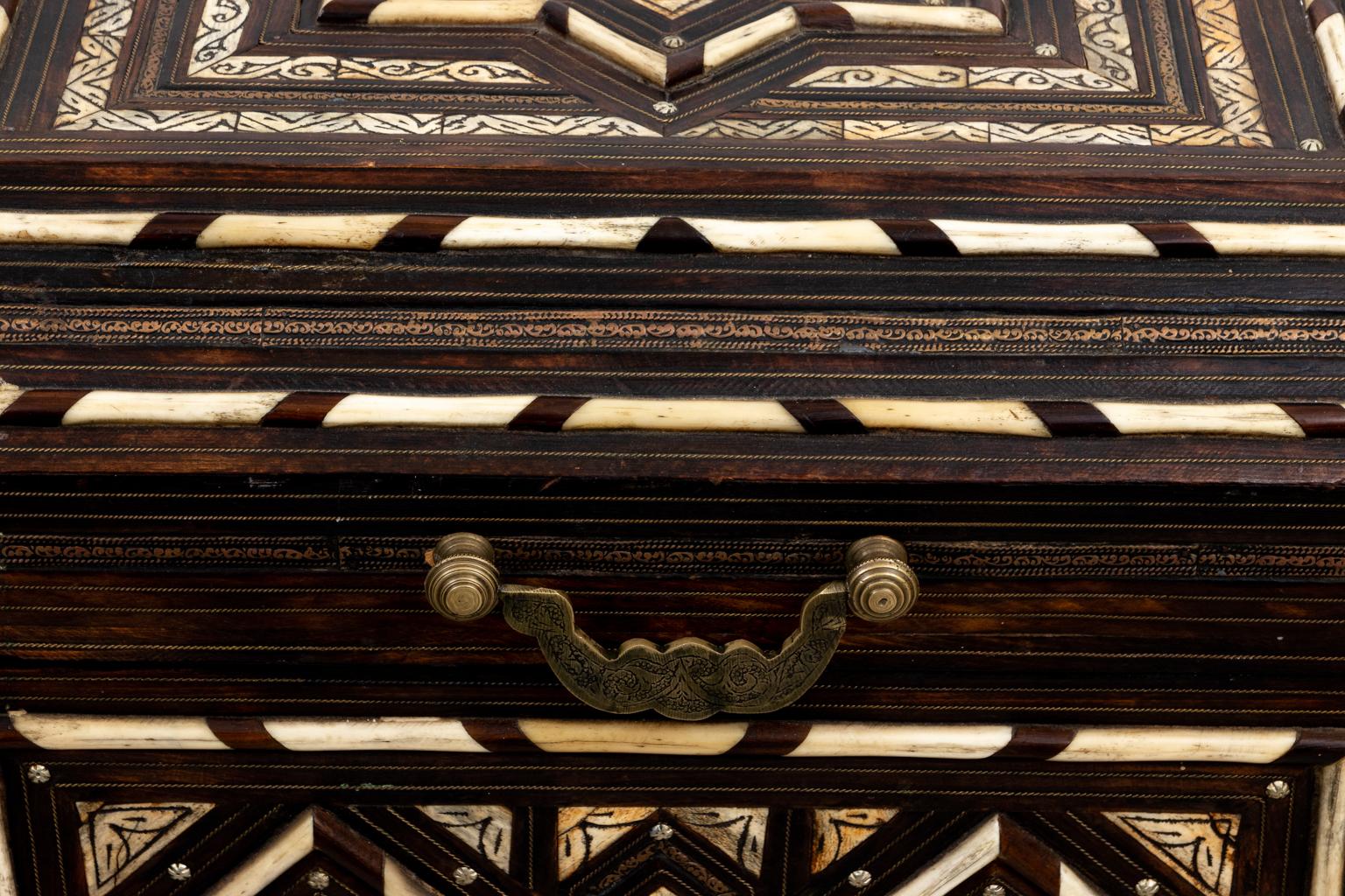 Inlay Bone Inlaid Anglo Indian Style Trunk