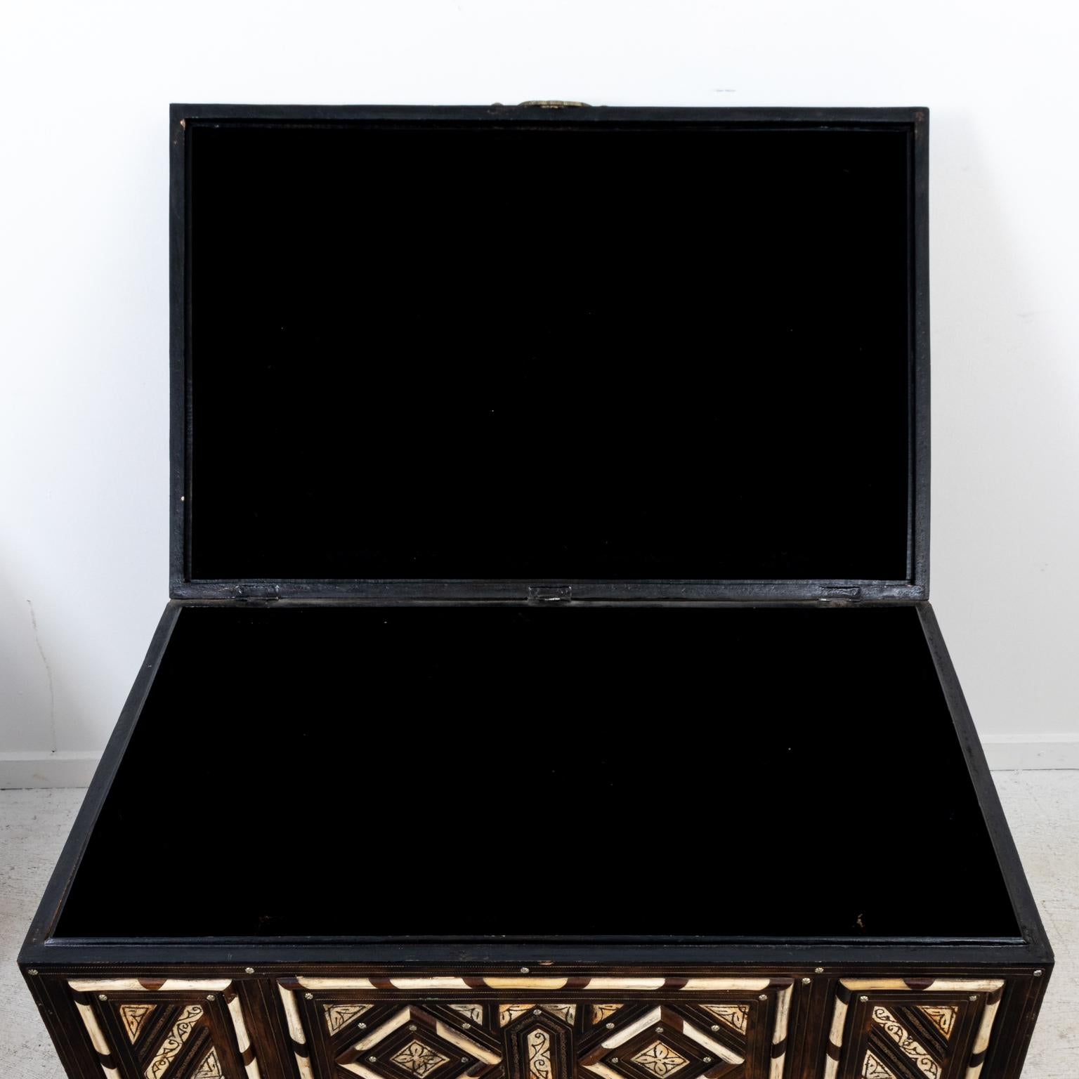 20th Century Bone Inlaid Anglo Indian Style Trunk