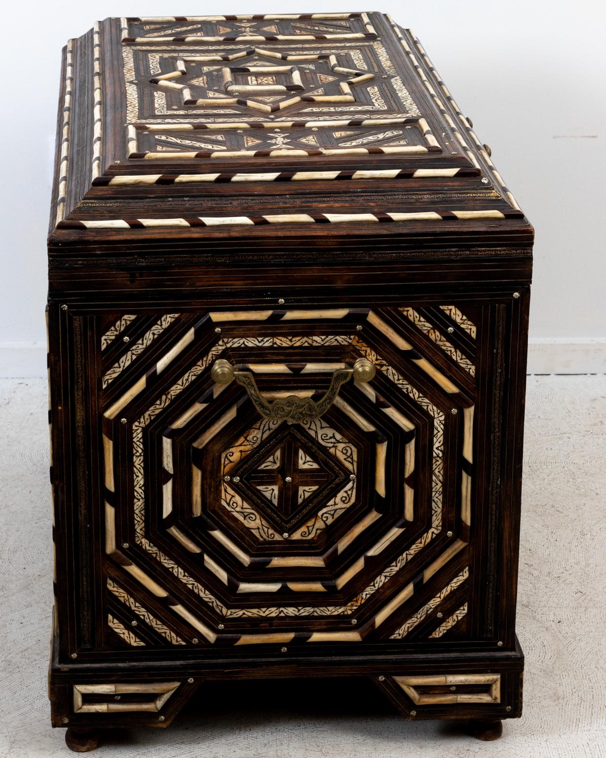 Bone Inlaid Anglo Indian Style Trunk 2