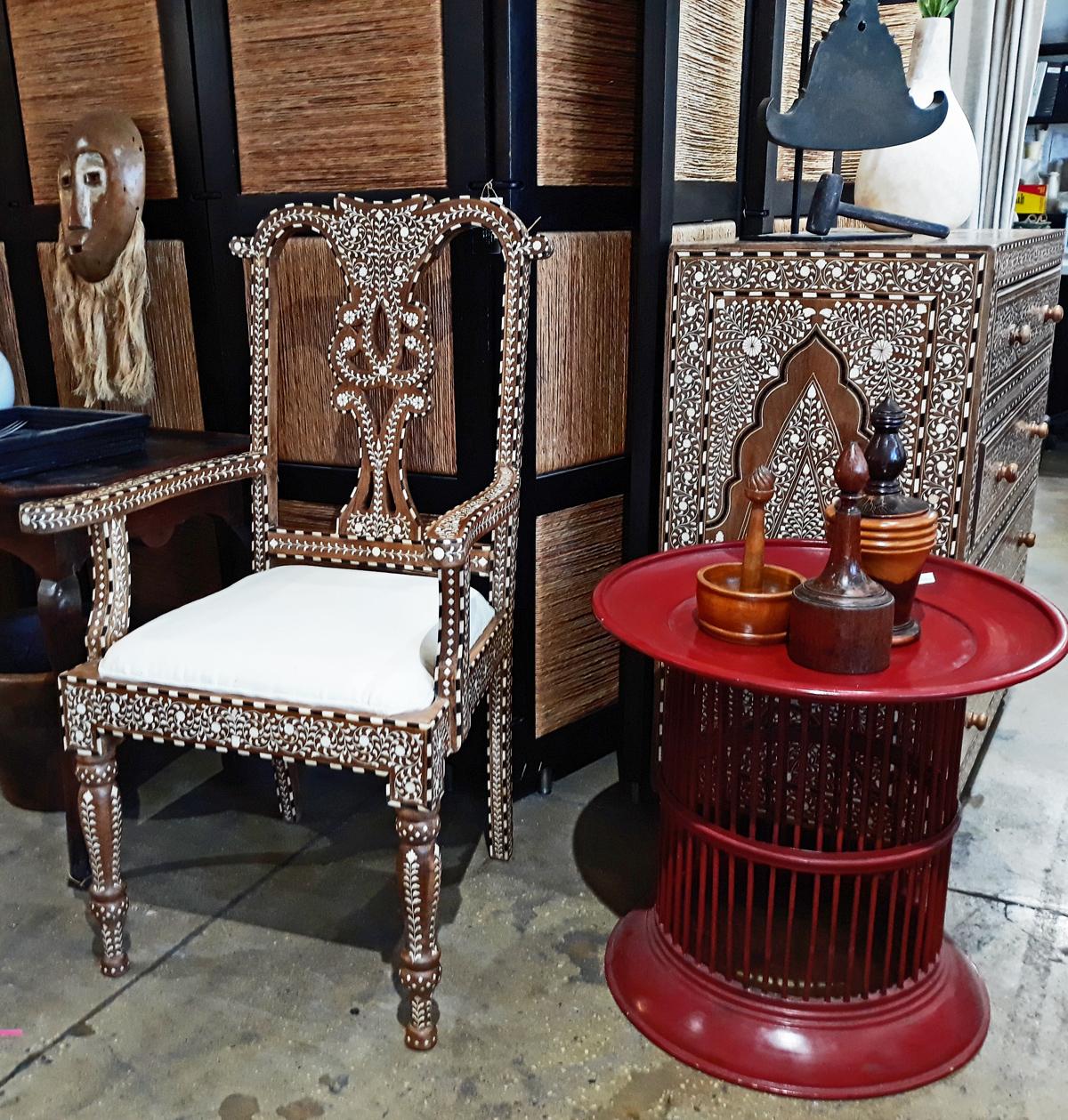 Bone-Inlaid Armchair from India 3