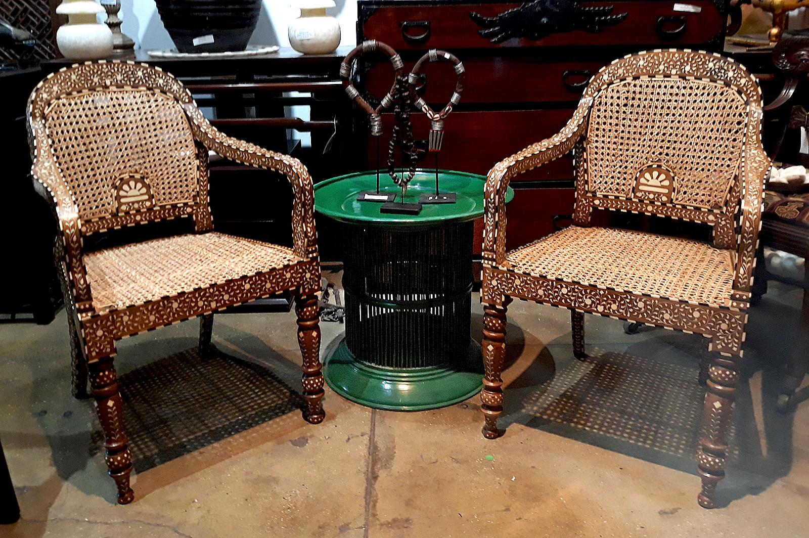Bone-Inlaid Armchair from India For Sale 2