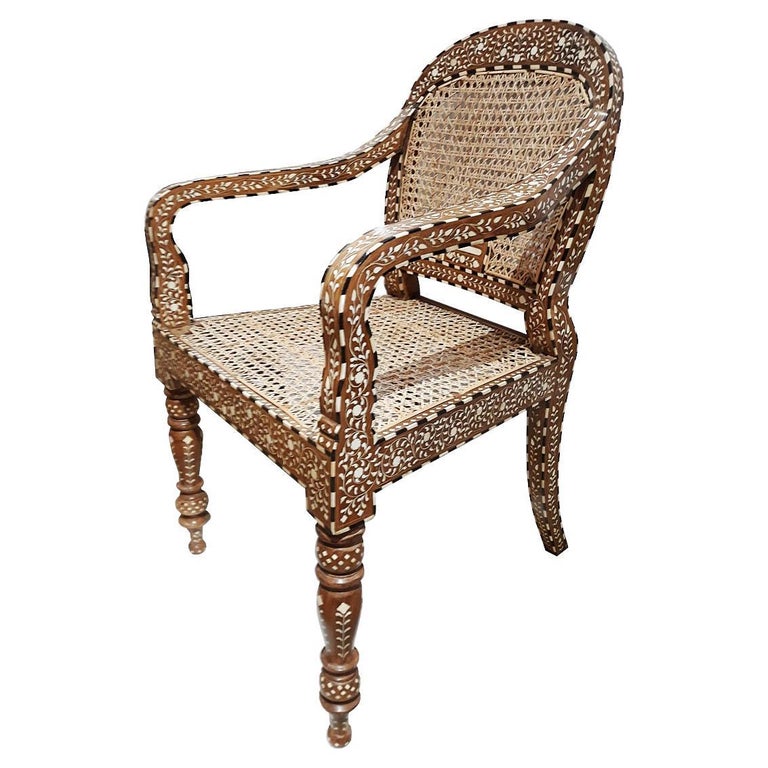 BoneInlaid Armchair from India For Sale at 1stDibs
