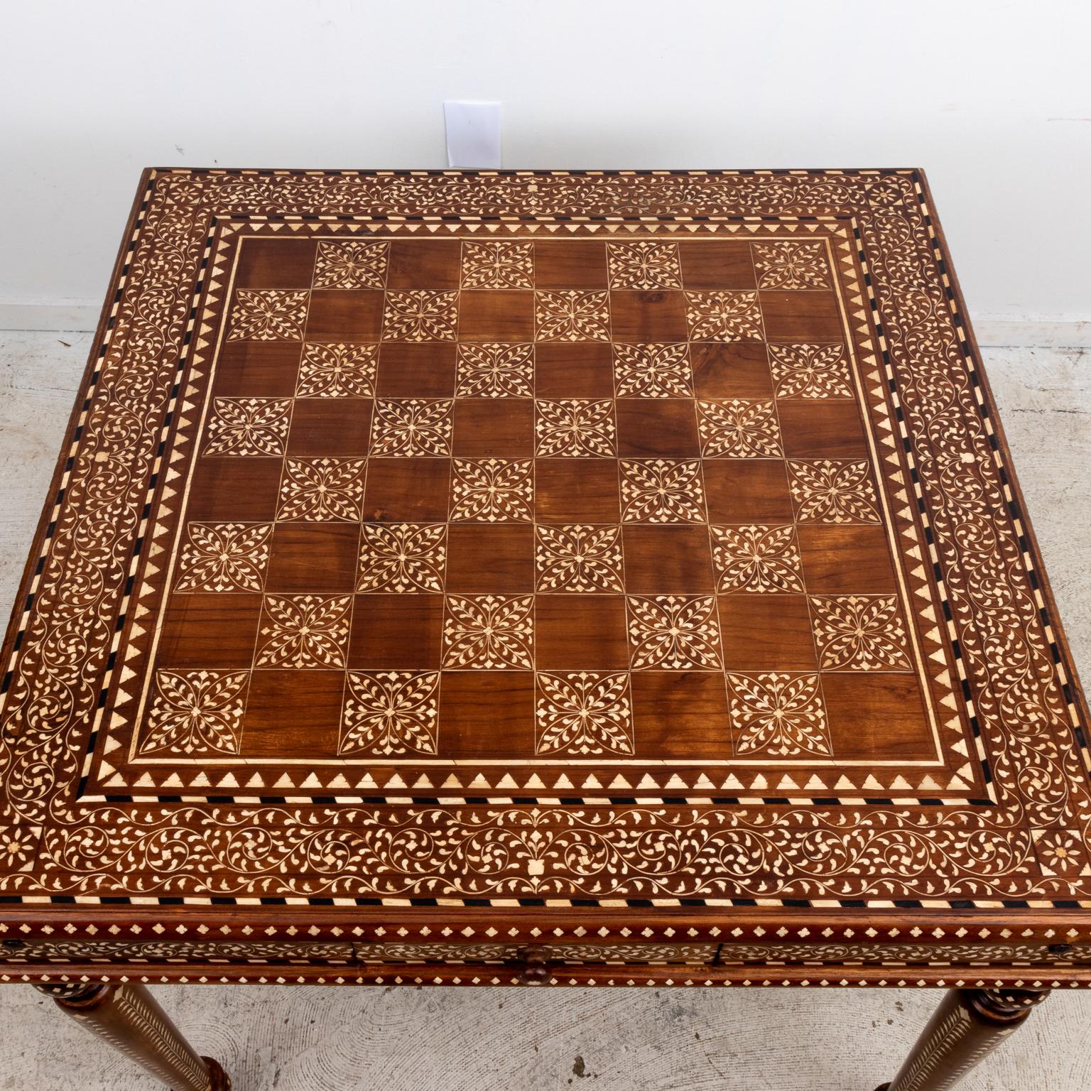 Inlay Bone Inlaid Card Table For Sale
