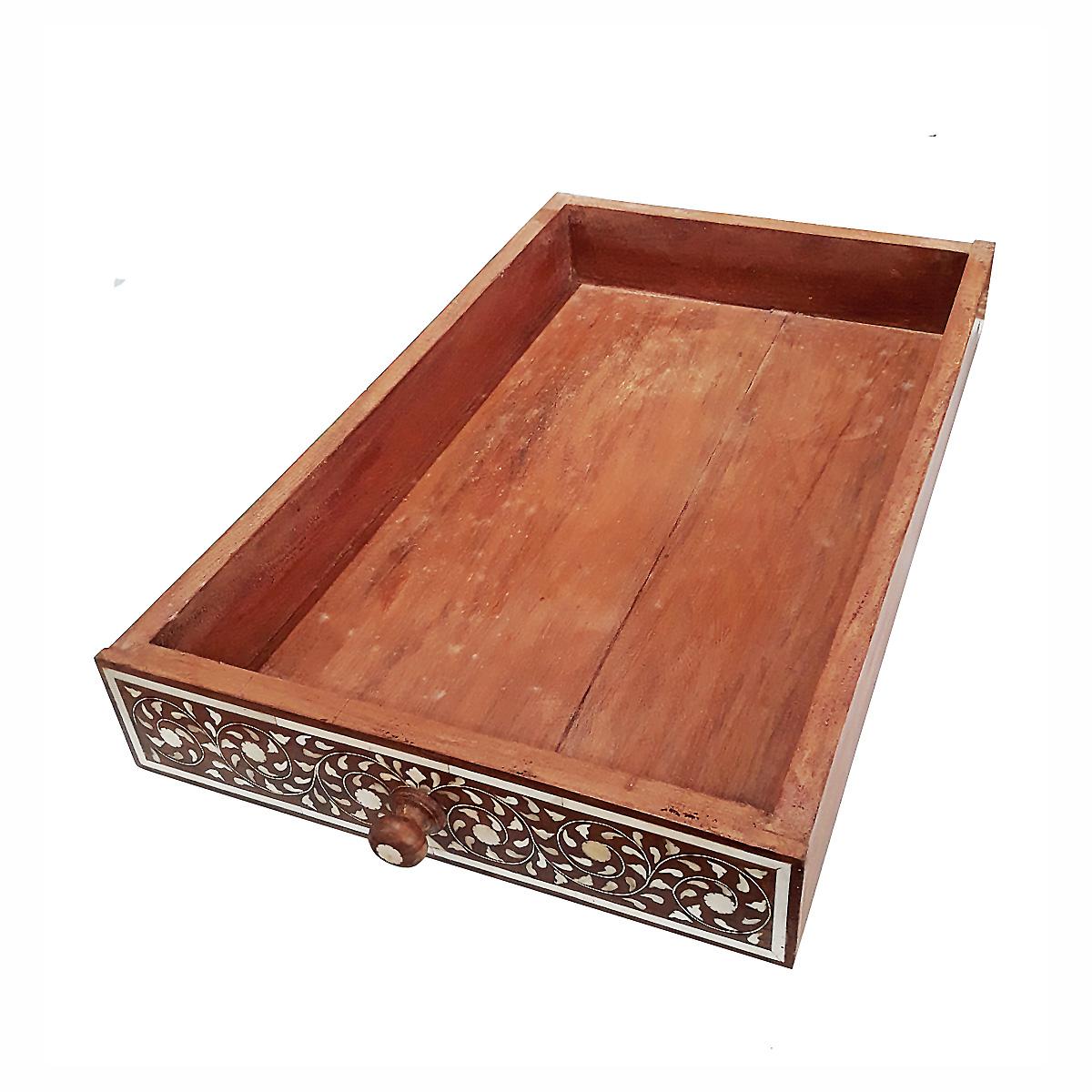 Bone-Inlaid Teak Writing Desk from India 2