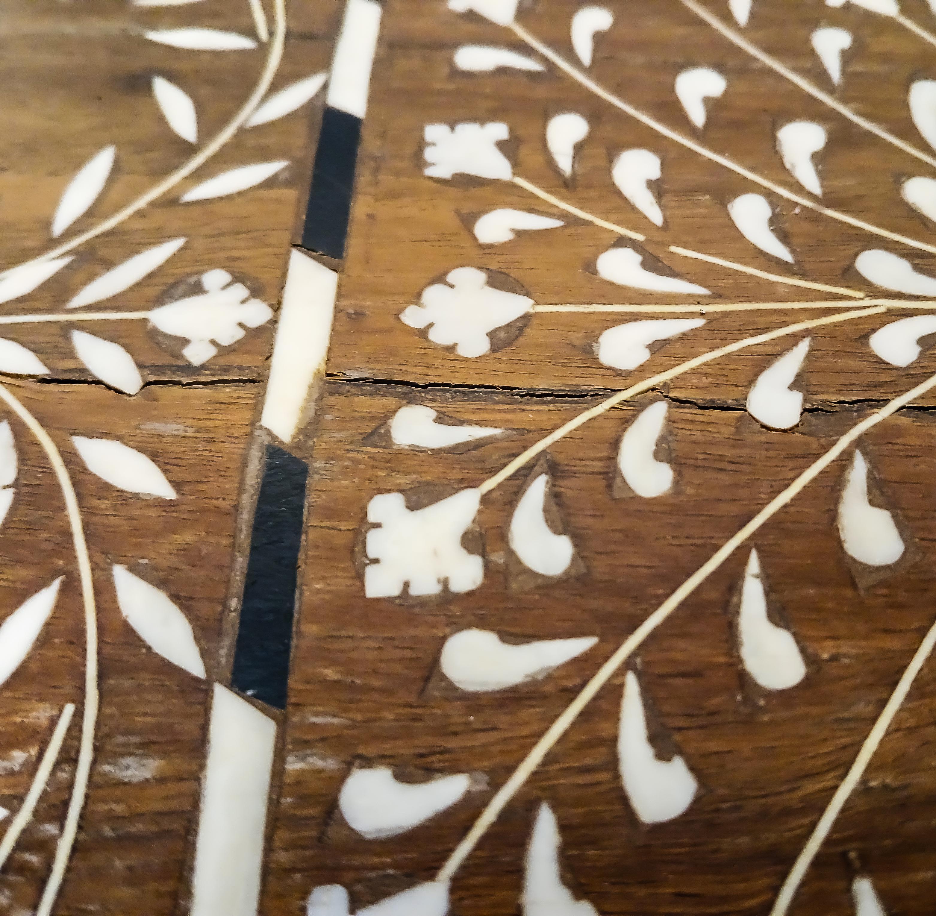 Inlaid Teak Writing Desk from India For Sale 4