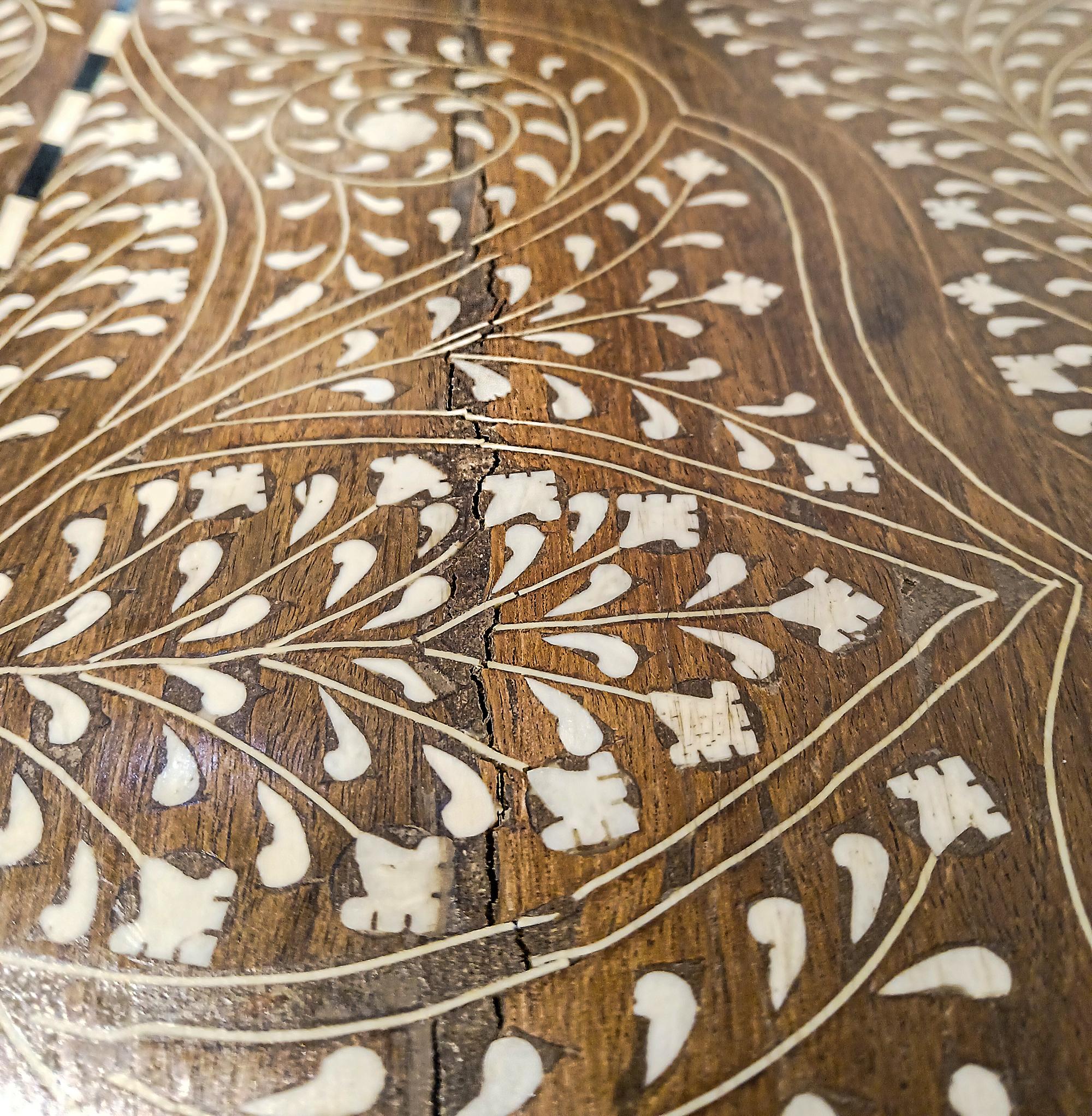 Inlaid Teak Writing Desk from India For Sale 5