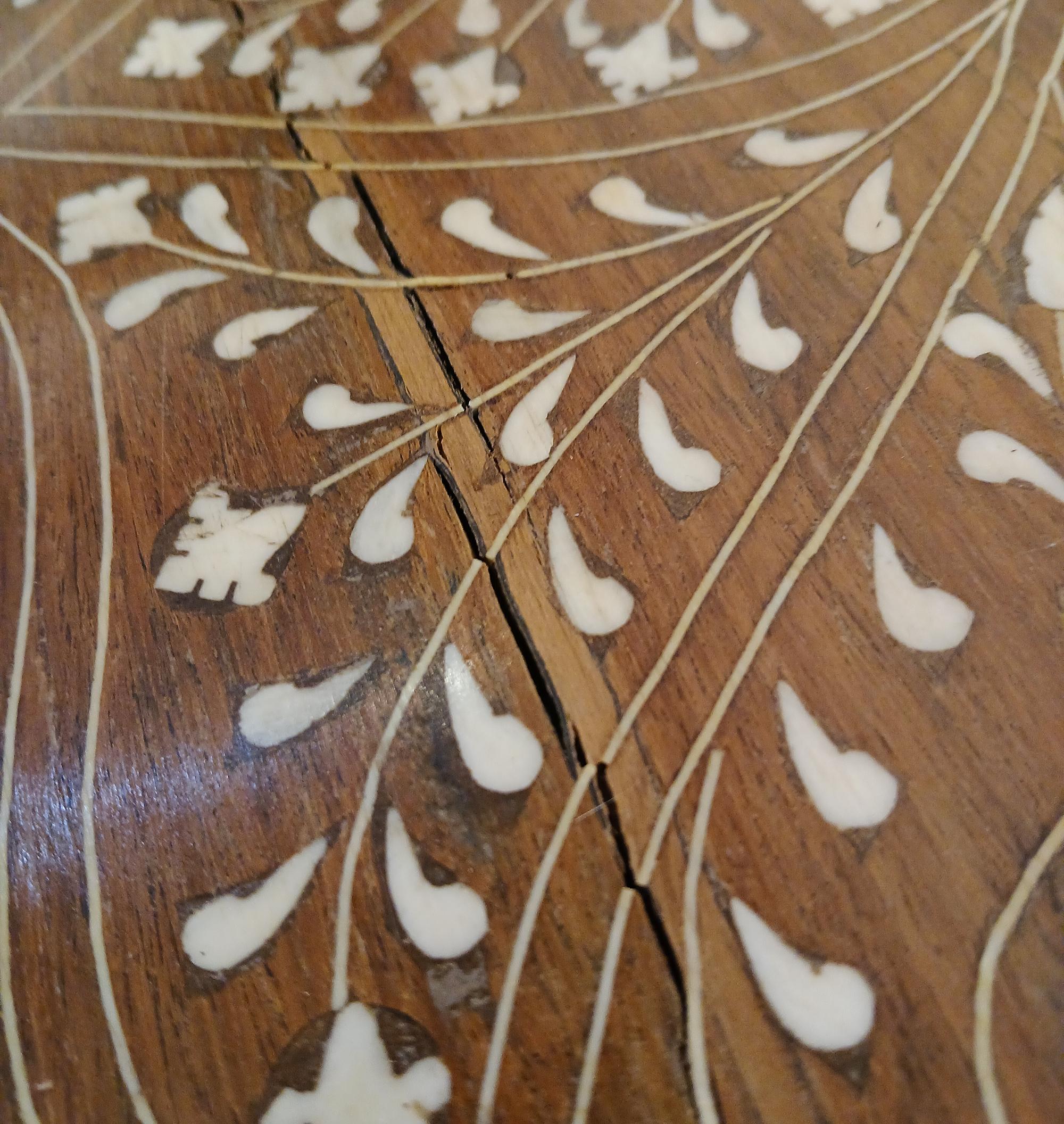 Inlaid Teak Writing Desk from India For Sale 9