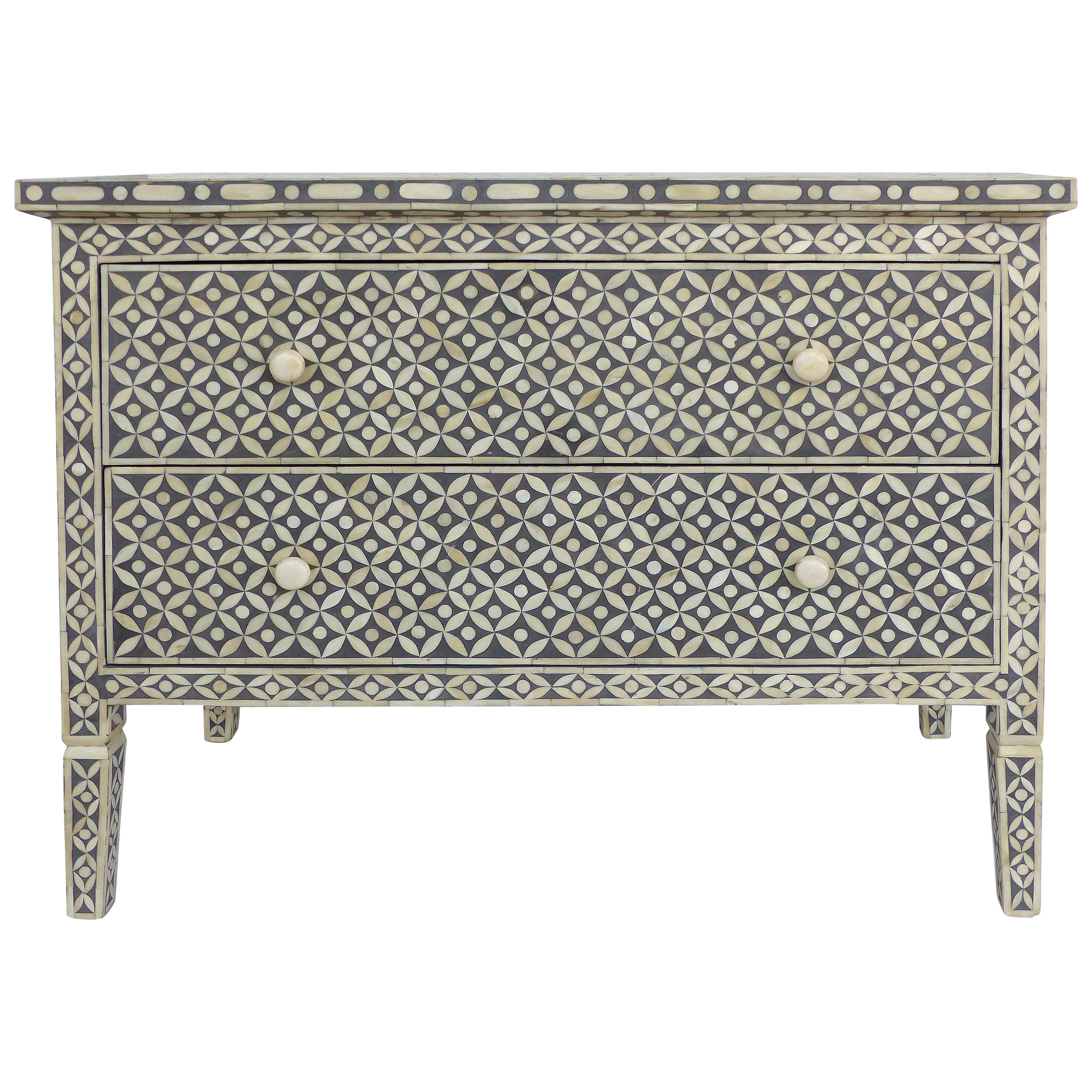 Bone Inlaid Two-Drawer Chest of Drawers