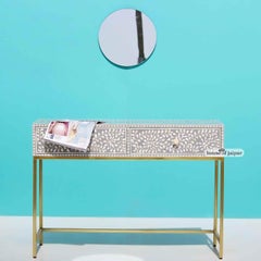 Bone Inlay Floral Console Table by House of Jaipur