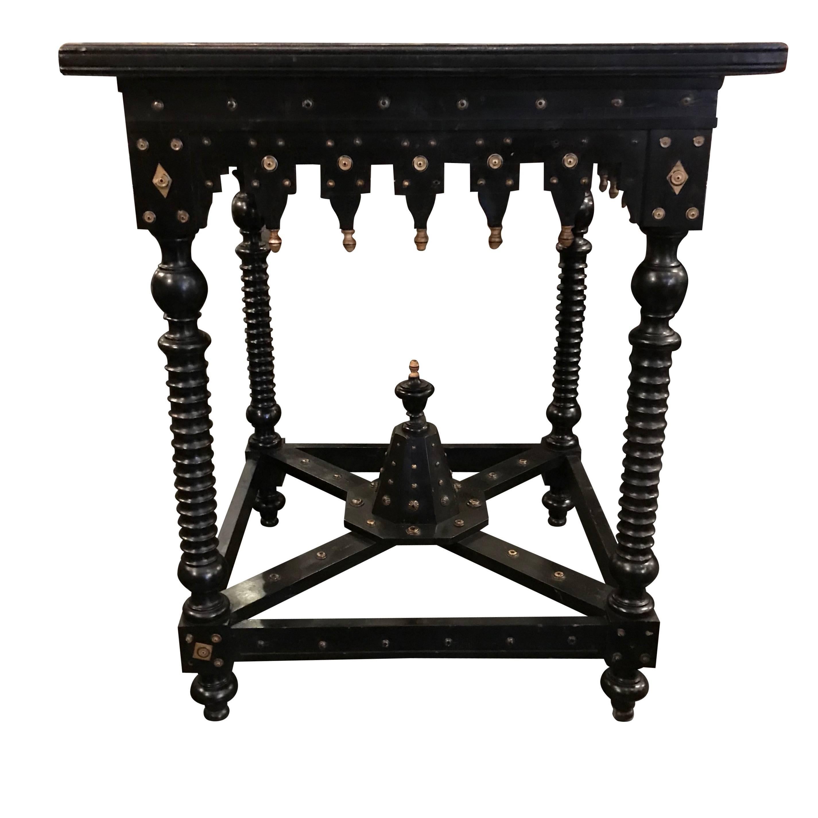 Bone Inlay Side Table, Italy, 19th Century In Excellent Condition In New York, NY