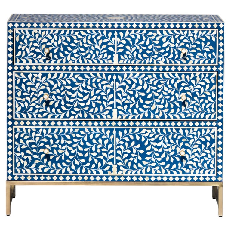 gold inlay dresser Roar & Rabbit Brass Geo Inlay 6-Drawer Dresser (54")