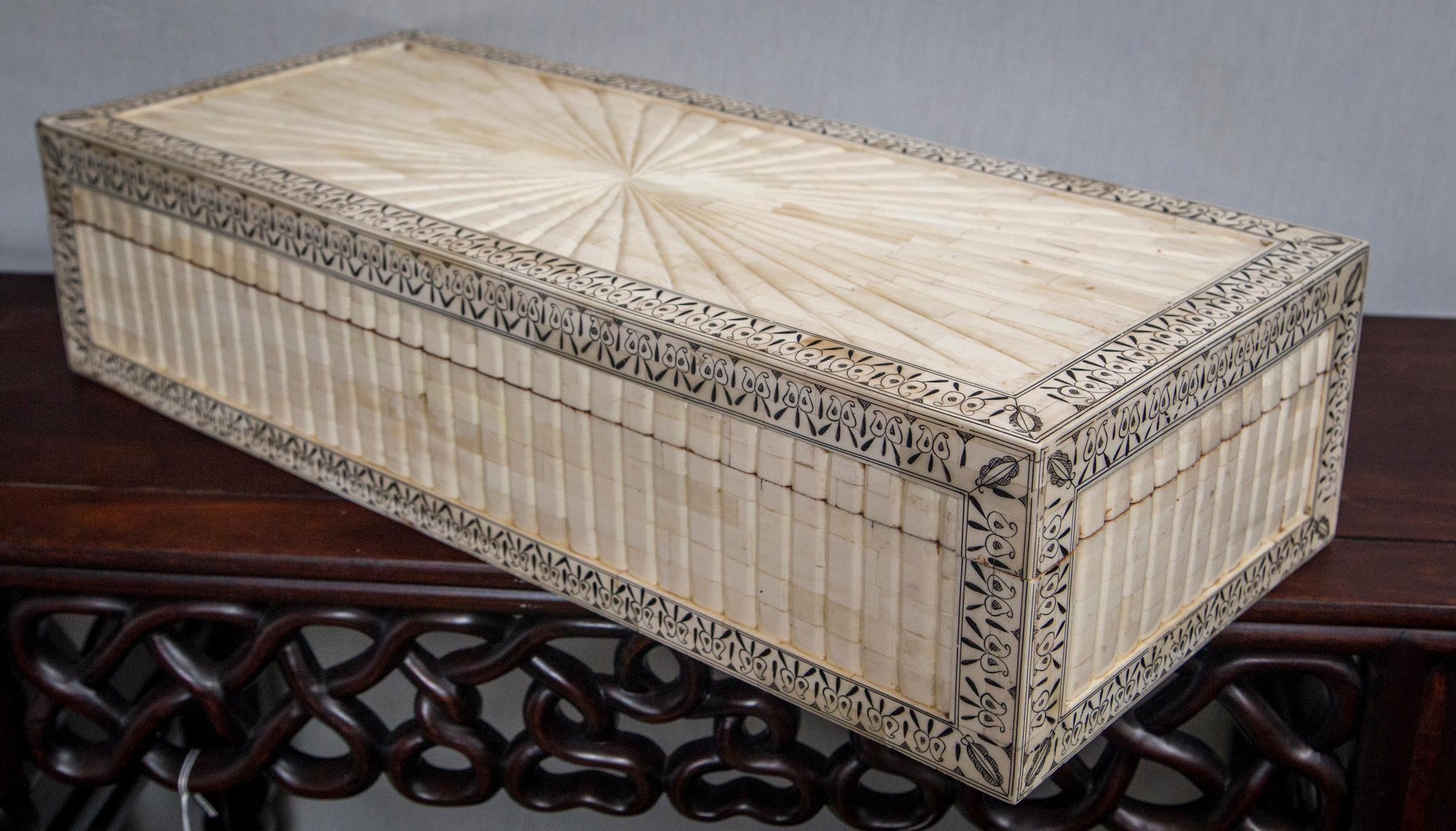 19th Century Bone Jewelry Box