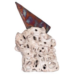 Bone series - Inhumane -  Raku ceramic pottery sculpture by Adil Ghani