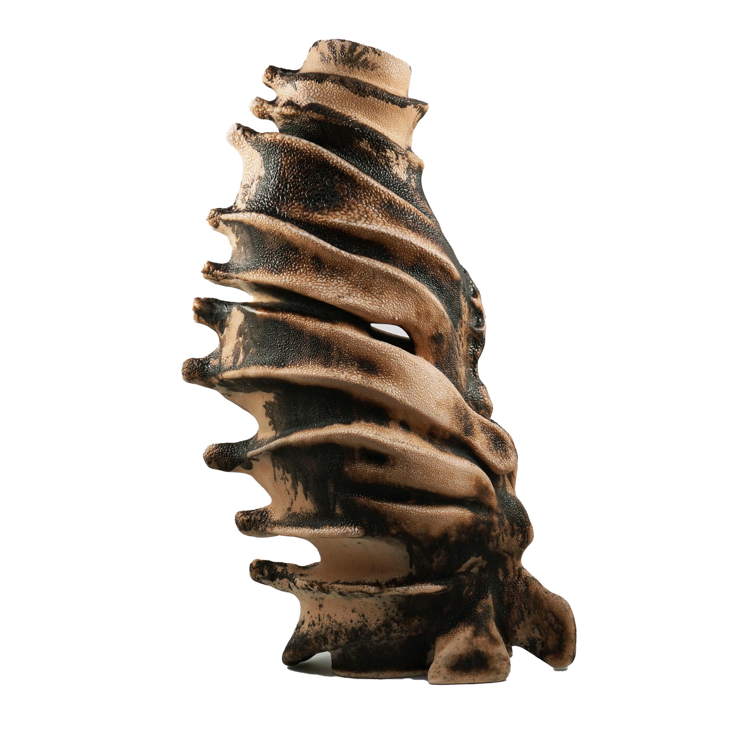 Moderne Série Bone n°3, collection Bones, sculpture en céramique raku d'Adil Ghani en vente