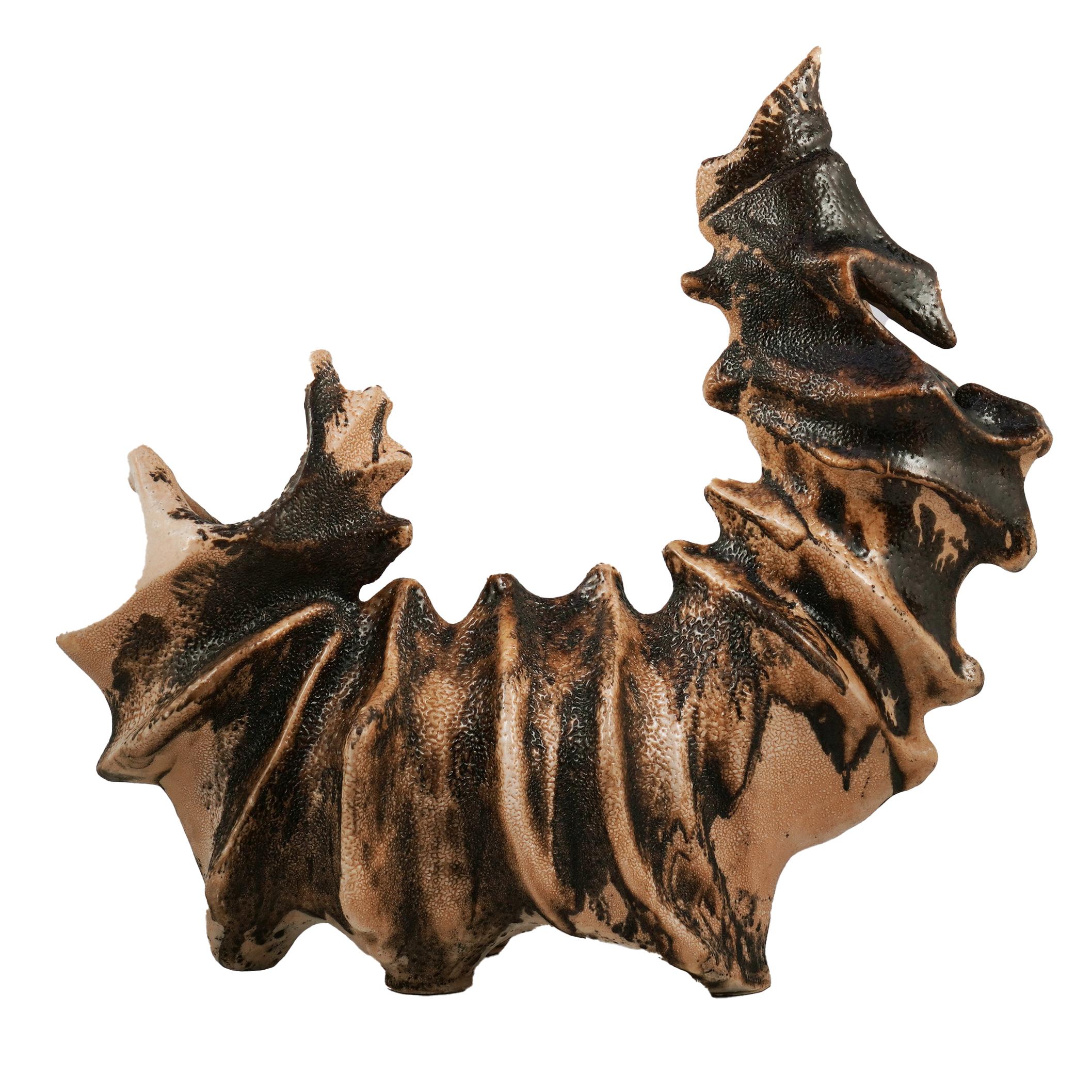 Moderne Série Bone n°5, collection Bones, sculpture en céramique raku d'Adil Ghani en vente