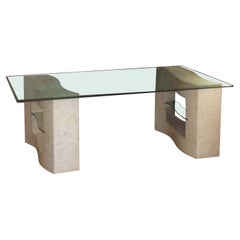 Base de table de salle à manger en os tessellé