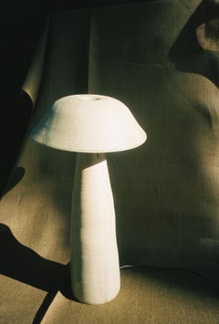 Bone-White Raw Medium Mushroom Lamp by Nick Pourfard