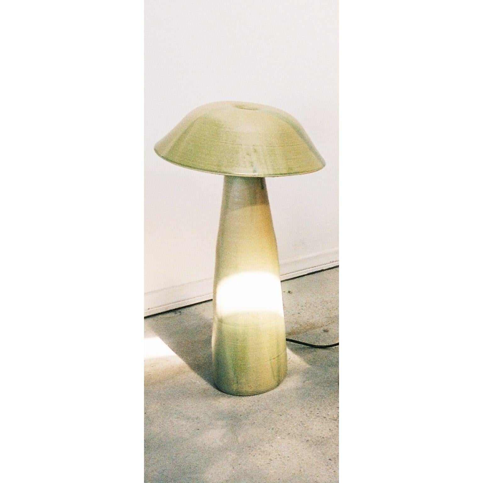 American Bone-White Raw Medium Mushroom Lamp by Nick Pourfard For Sale