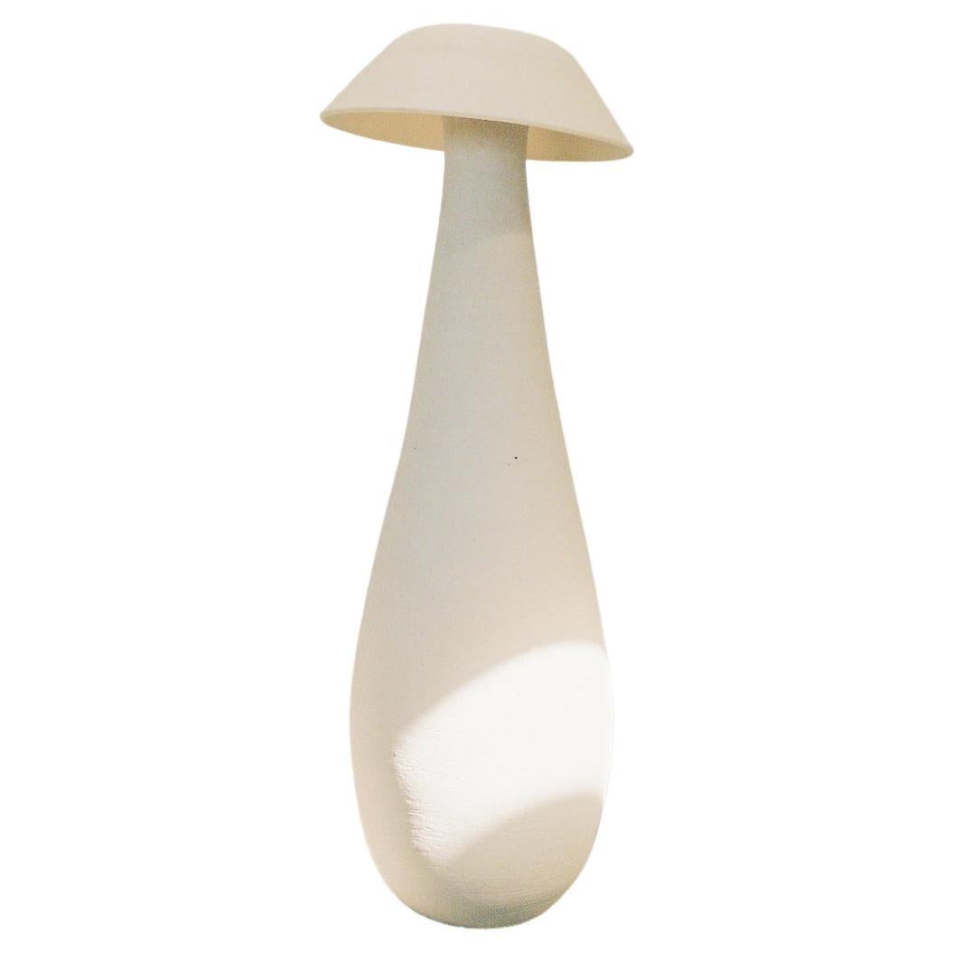 Lampadaire en forme de champignon brut blanc os de Nick Pourfard