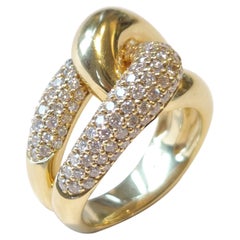 Bonebakker 18 Karat Gelbgold Doppelgliederring mit Diamanten