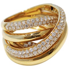 Bonebakker 18 Karat Yellow Gold Multi Band Ring Set with Diamonds