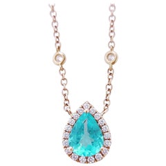 Bonebakker Pendentif en or rose 18 carats avec apetite bleu « Swimming Pool » et diamants