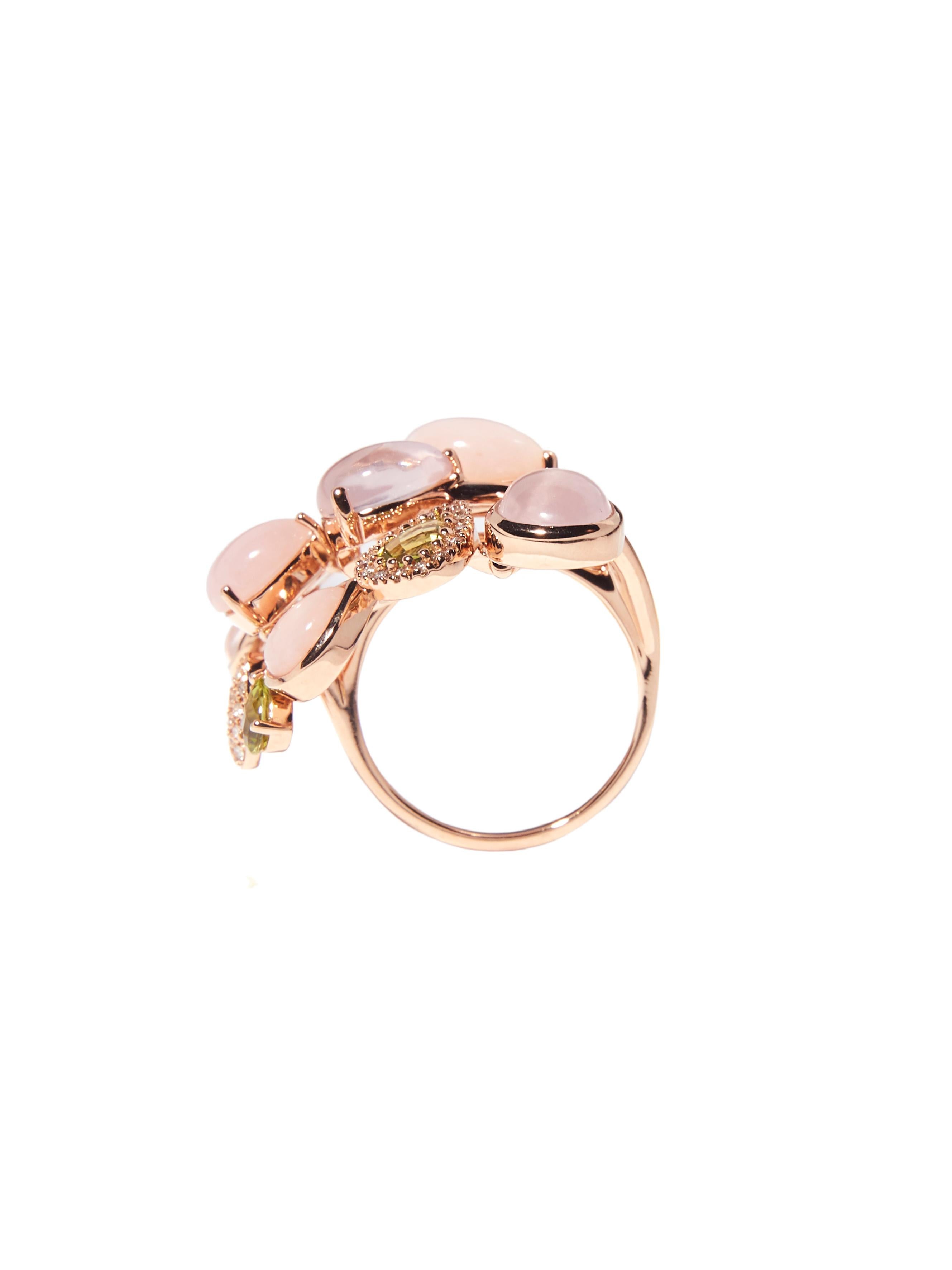 pink opal rose gold ring