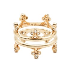Bonebakker 18 Karat Yellow Gold Set of Rings with Diamonds Can Be Worn in 2 Ways