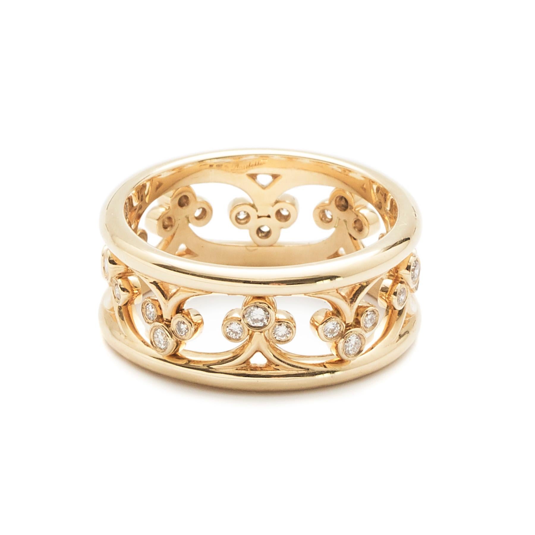 Moderno Bonebakker Set di anelli in oro giallo 18 carati con diamanti che può essere indossato in due modi in vendita