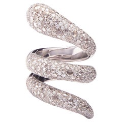 Bonebakker Anillo serpiente de oro blanco con diamantes de 4,70 quilates y talla brillante y rosa
