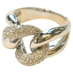 Knochenbakker Gliederring aus 18 Karat Weißgold mit Diamanten
