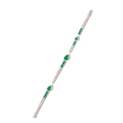 Bonebakker Armband aus Weißgold mit Smaragd und Diamanten