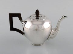Bonebakker & Zoon, Amsterdam, Silver Teapot with Handle and Wooden Knob
