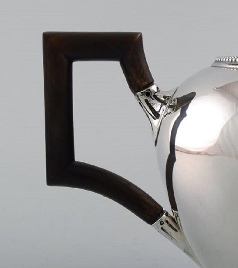 20th Century Bonebakker & Zoon, Amsterdam, Silver Teapot with Handle and Wooden Knob