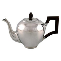 Bonebakker & Zoon, Amsterdam, Silver Teapot with Handle and Wooden Knob