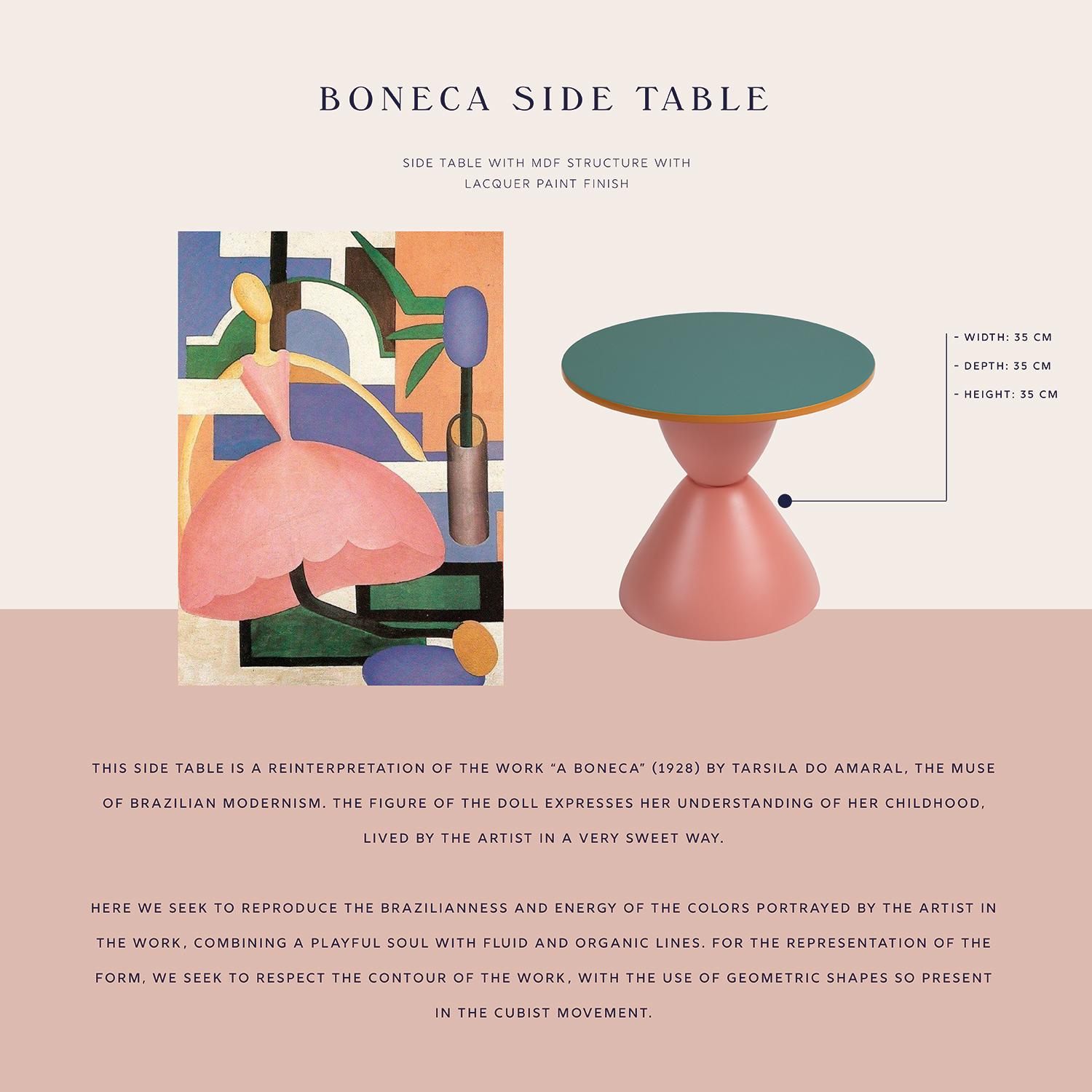 Brazilian Boneca Side Table, 'Medium' For Sale