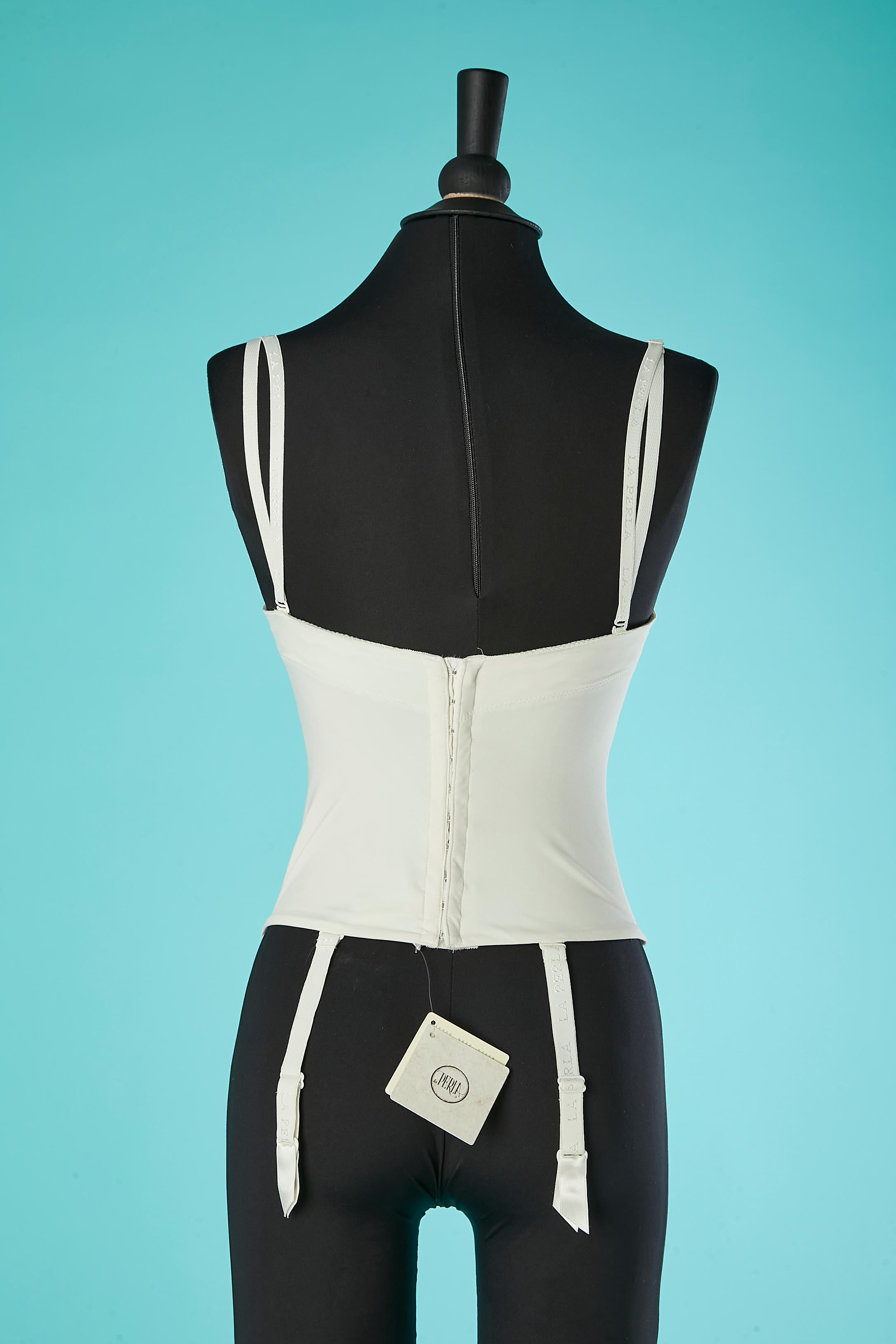 Boned ivory corset with suspender belt La Perla NEW with tag  For Sale 2