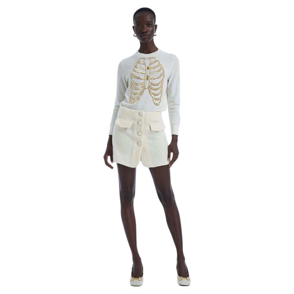 Bones Cashmere Handmade with gold sequins Jumper Sweater