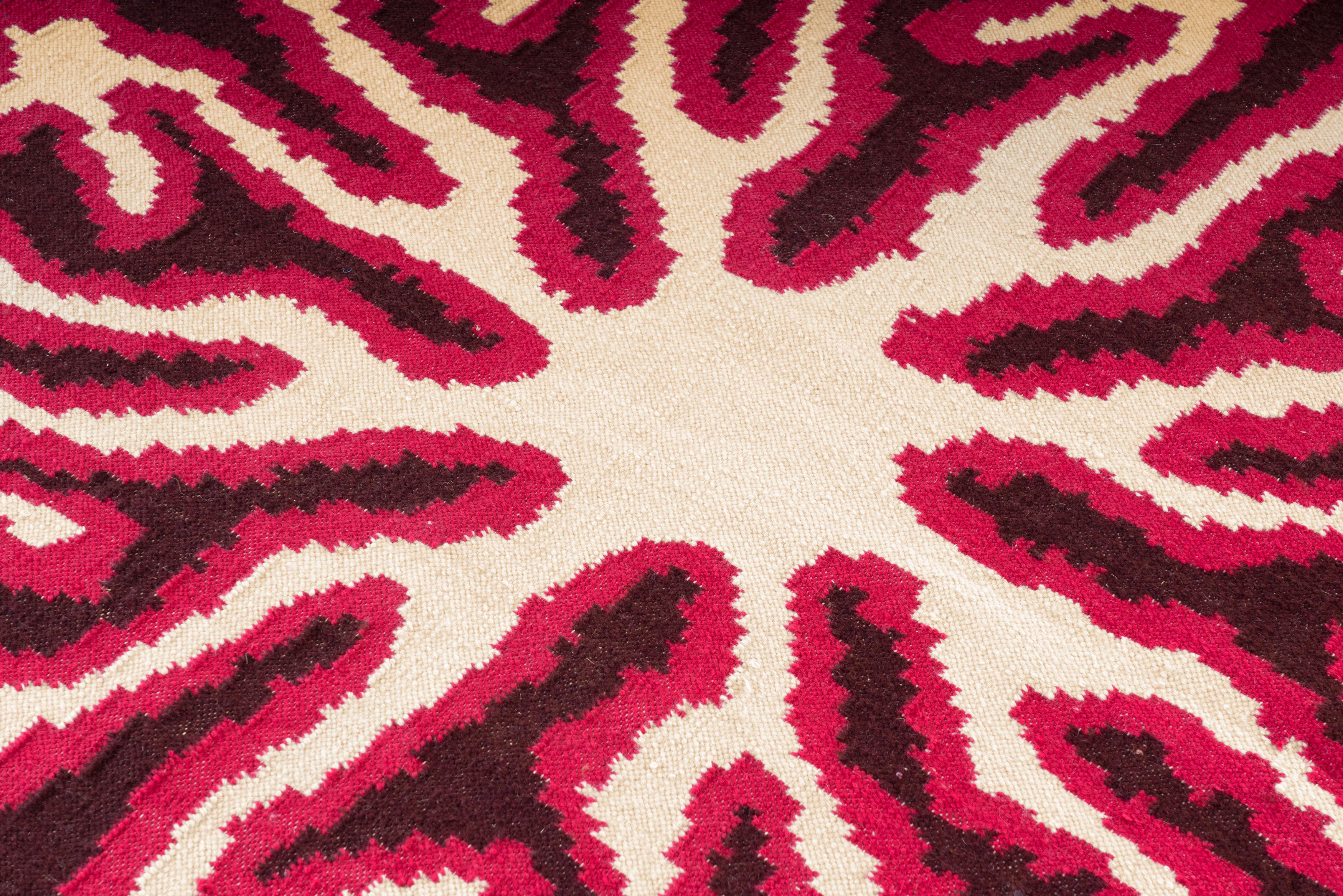 Lagerfeuer-Teppich Kelim aus NZ Wool inspiriert von Stefania Ruggiero (Handgewebt) im Angebot