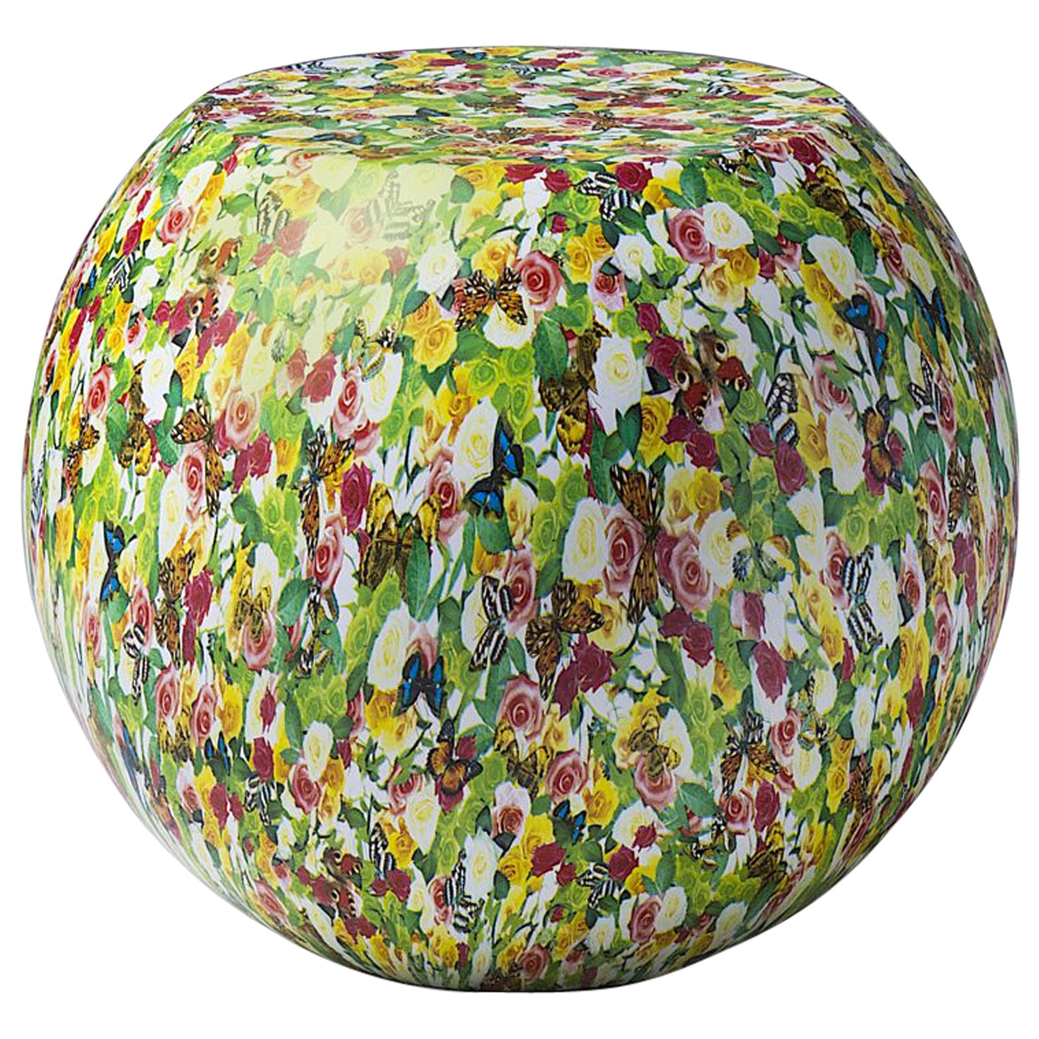 Bong Coffee/Side Table by Giulio Cappellini in Floral Decorated Lacquer Finish For Sale