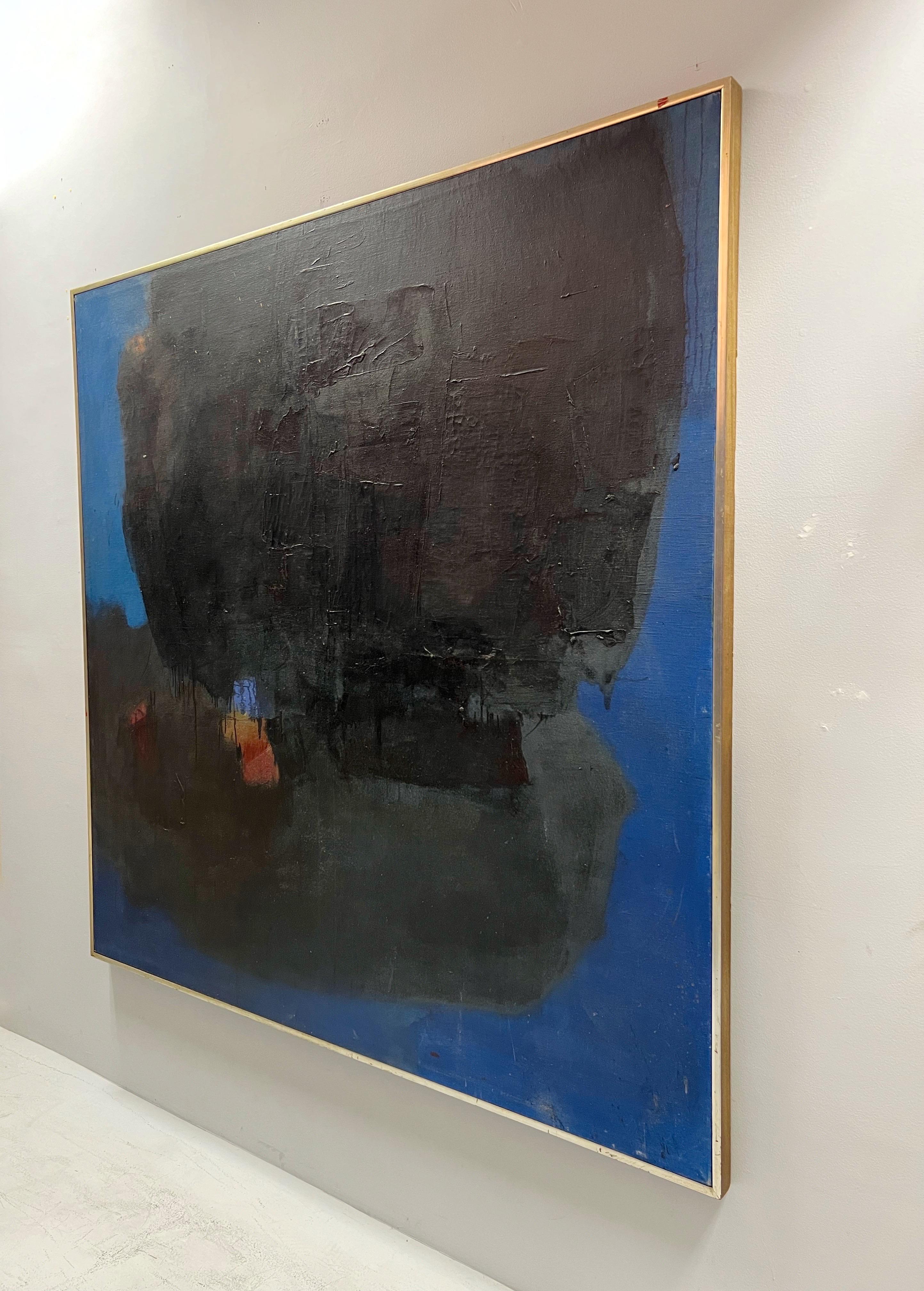 A large abstract expressionist painting on canvas by Korean artist Bong Tae Kim, also known as Kim Bongtae. 

Bong Tae Kim (also known as Kim Bongtae) was born in South Korea in 1937. He graduated from the Dept. of Painting, Seoul National