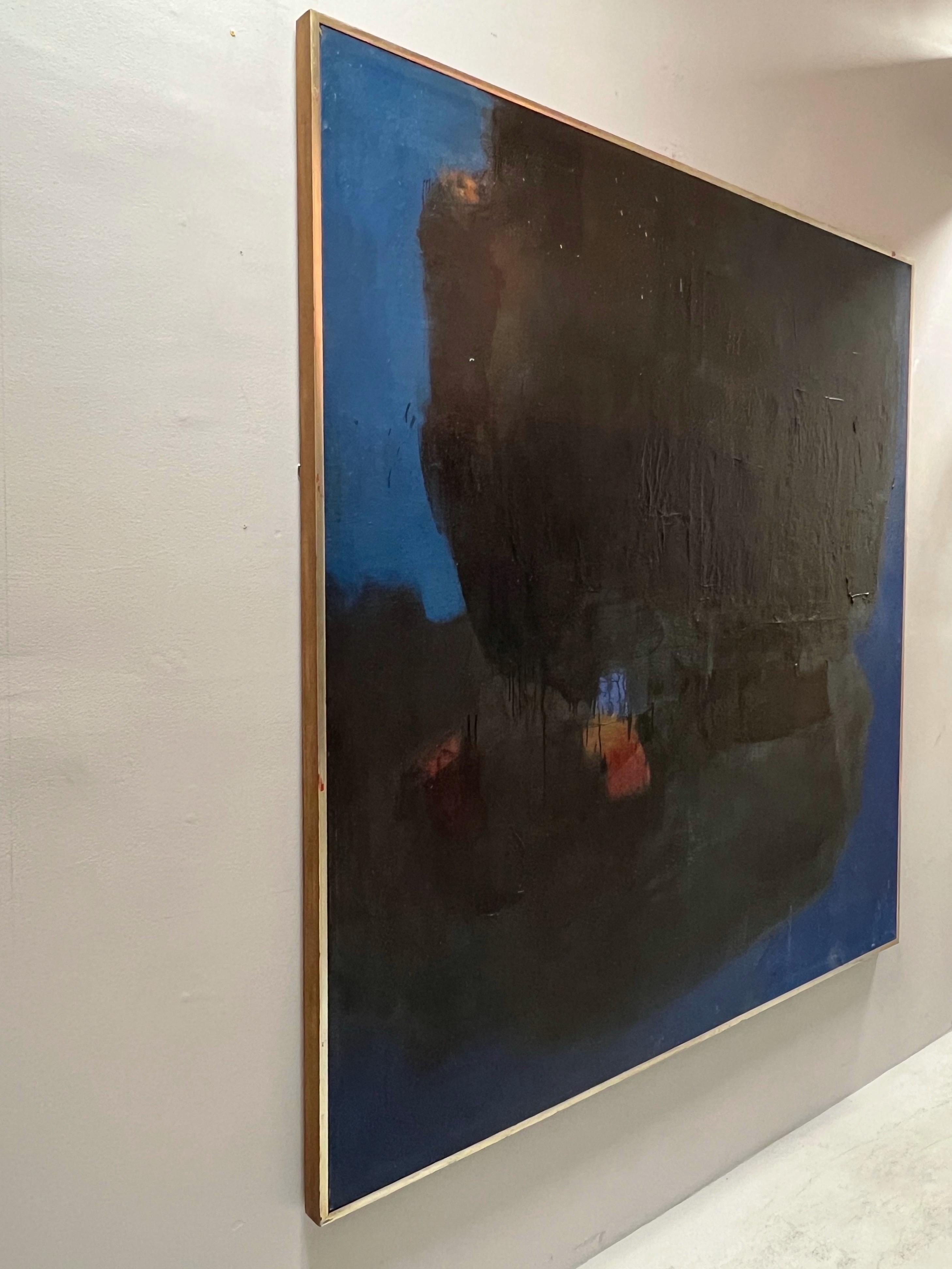 Bong Tae Kim Korea Large Abstract Impressionist Painting 1966 For Sale 3