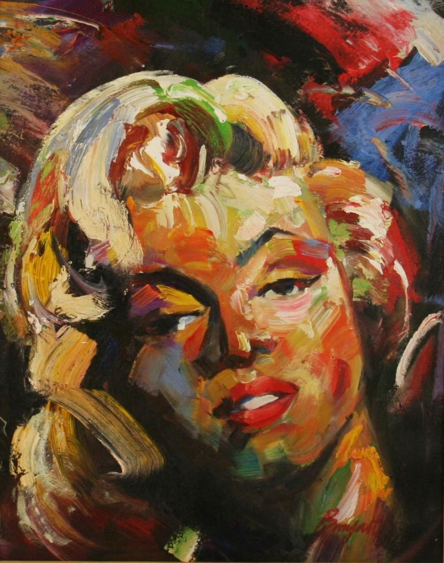 Marilyn Monroe Oil painting by Bongatti For Sale 1