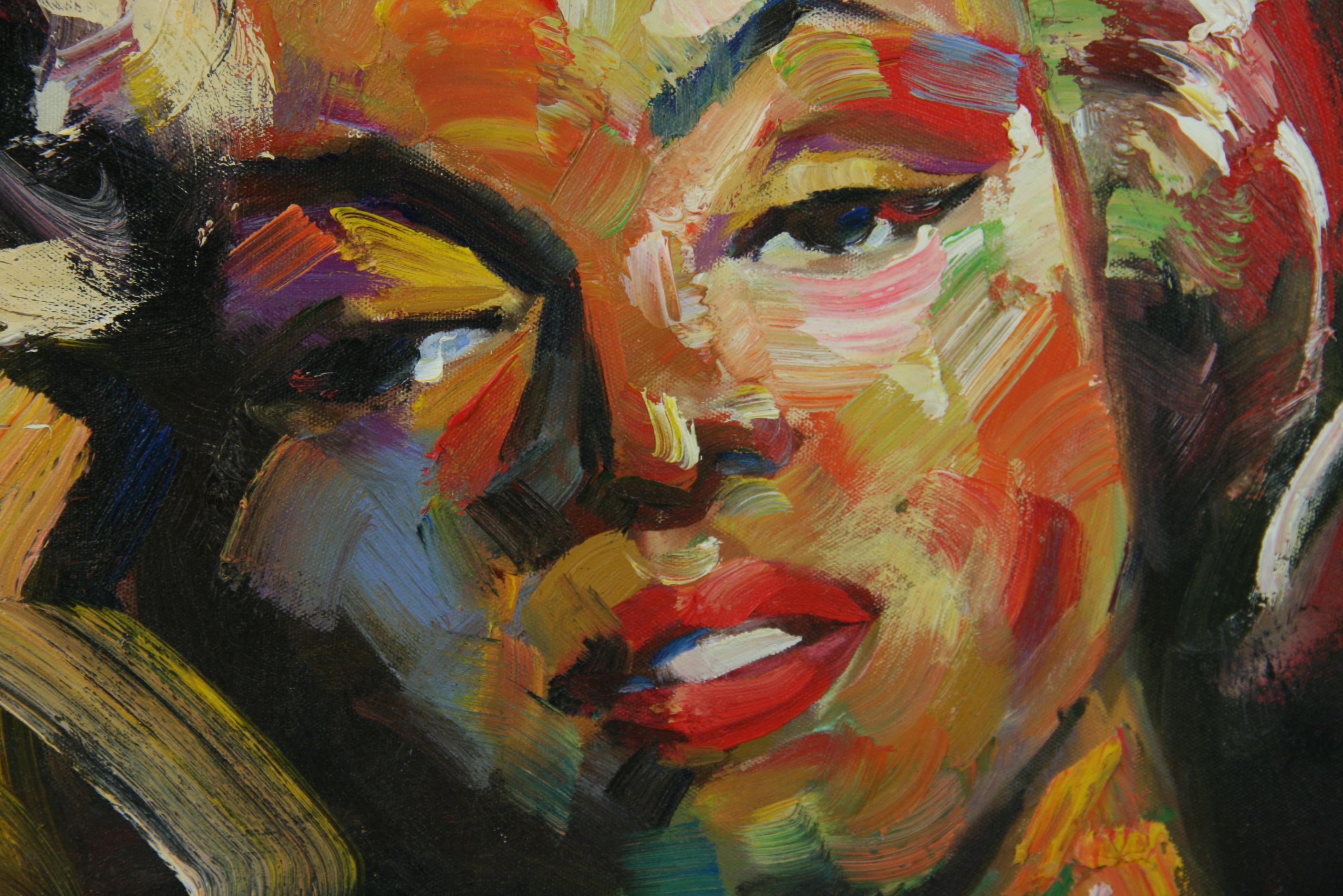 Marilyn Monroe Oil painting by Bongatti For Sale 3